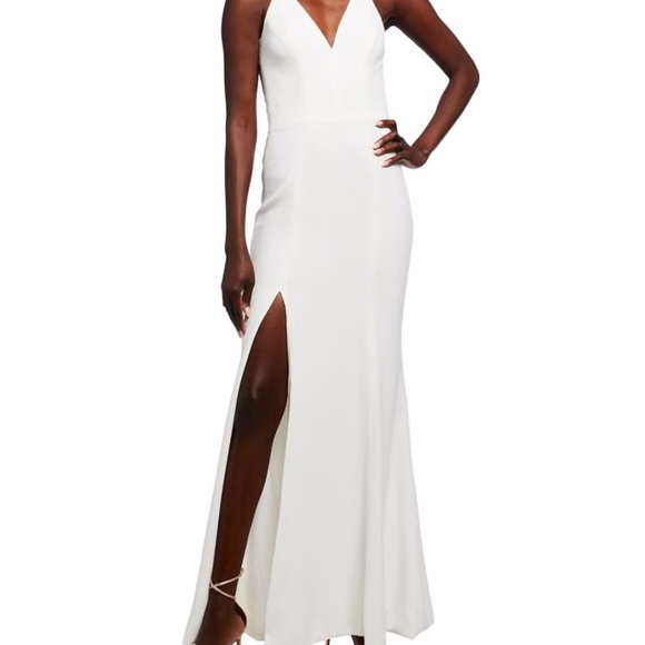 Iris Deep V-Neck Sleeveless Column Gown (NWT)